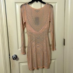 NWT Fashion Nova Shine Bright Sheer Mini Pink Dress